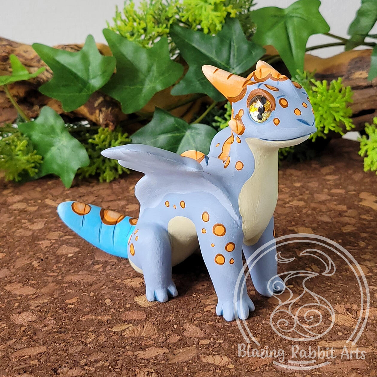 Blue Gecko Dragon Sculpture of a blue gecko dragon